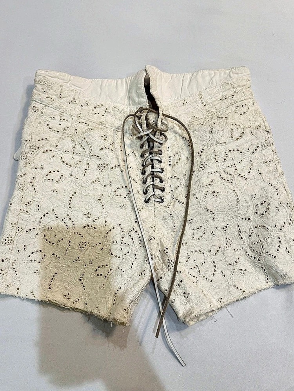 Isabel Marant Paisley Lace-Up Shorts in Cream Size 34 NWT